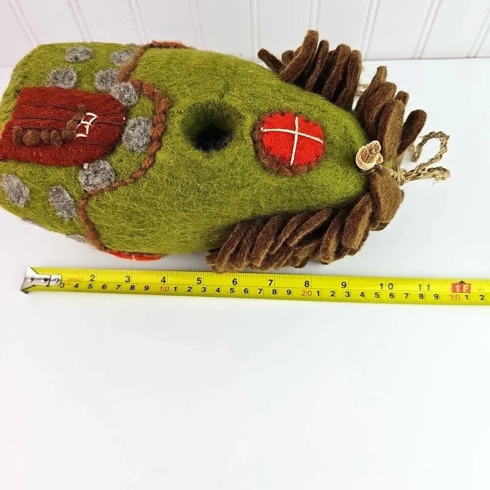Wild Woolies Felted Wool Birdhouse Forest House Green 10 In Natural Materials